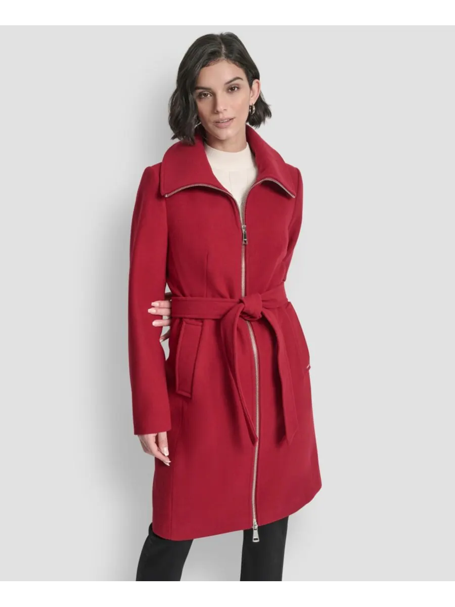 Женское пальто с воротником и поясом, размеры P/XS-XXL DKNY, Tibetan
