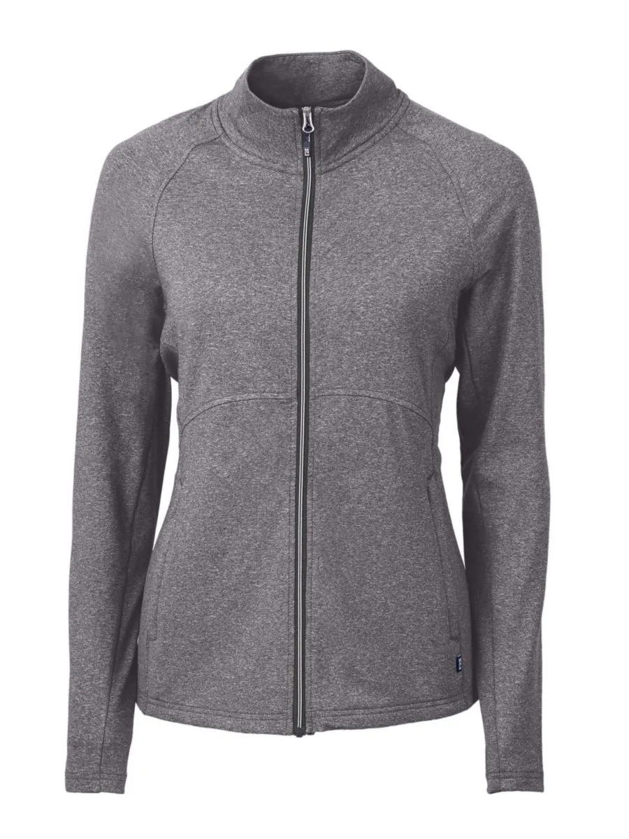 Женская трикотажная рубашка Adapt Knit Heather с длинными рукавами и застежкой-молнией Cutter & Buck — изображение 2 из 8