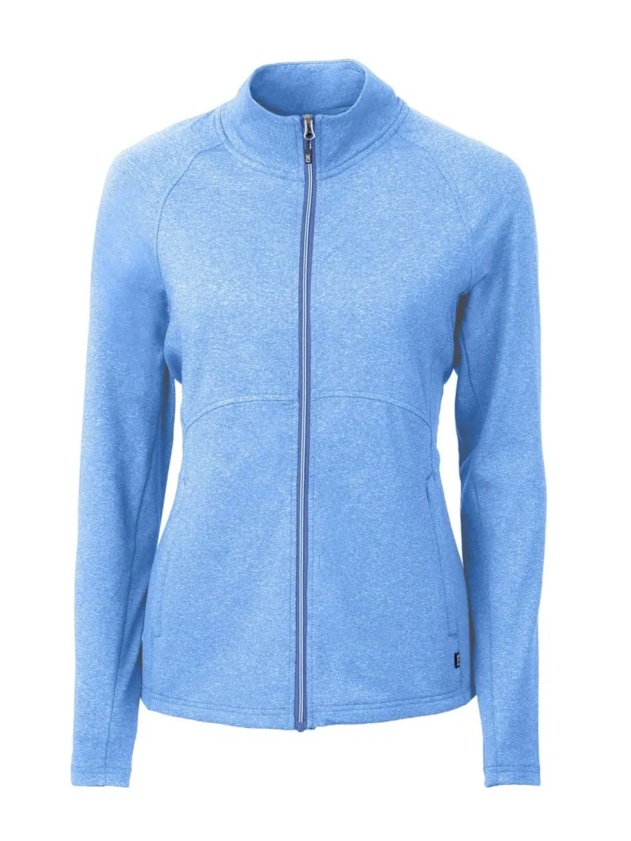 Женская трикотажная рубашка Adapt Knit Heather с длинными рукавами и застежкой-молнией Cutter & — изображение 6 из 8
