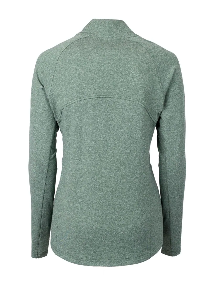 Женская трикотажная рубашка Adapt Knit Heather с длинными рукавами и застежкой-молнией Cutter & — изображение 2 из 9