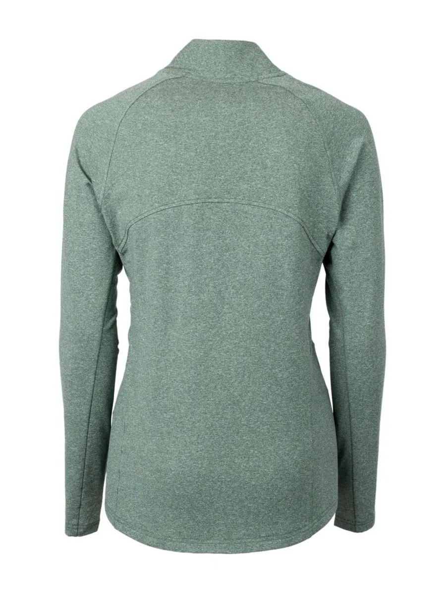 Женская трикотажная рубашка Adapt Knit Heather с длинными рукавами и застежкой-молнией Cutter & — изображение 7 из 9