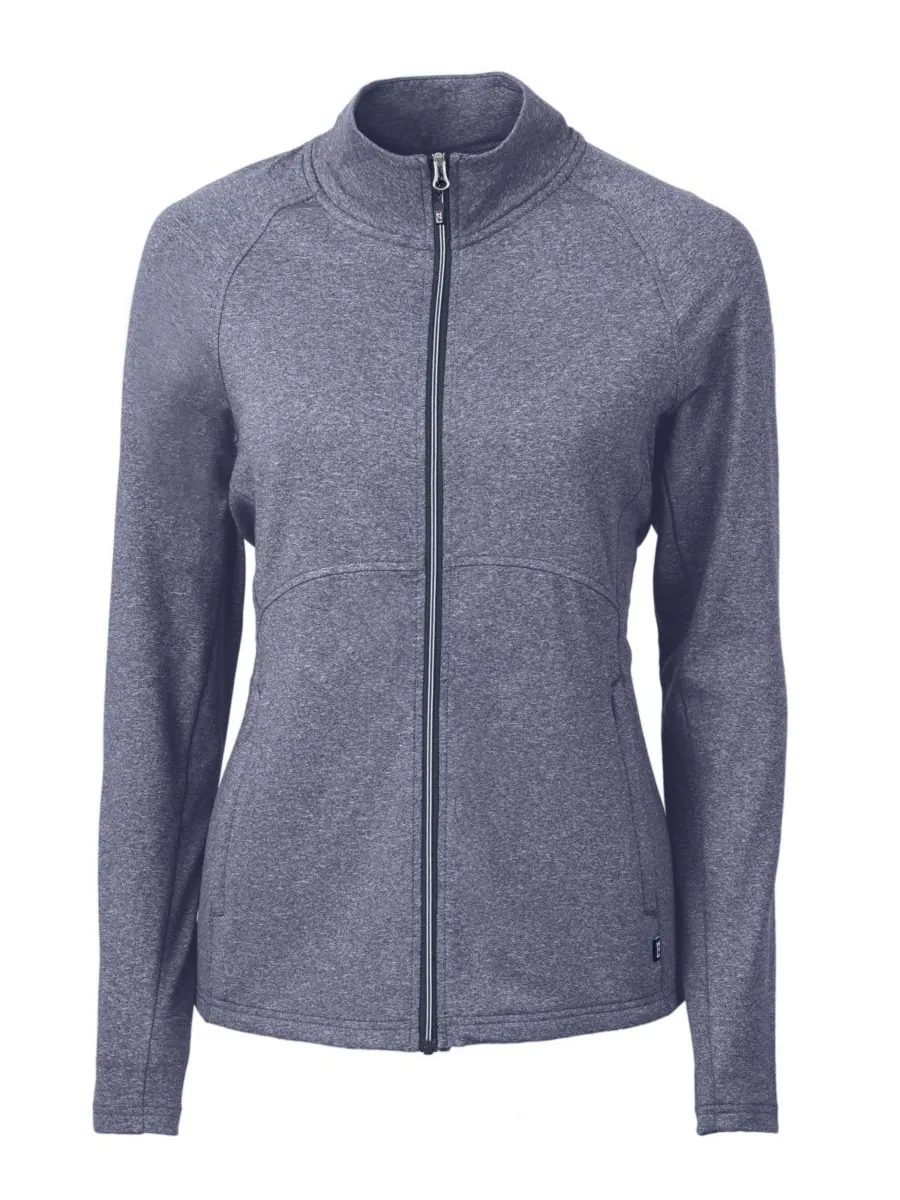 Женская трикотажная рубашка Adapt Knit Heather с длинными рукавами и застежкой-молнией Cutter & Buck — изображение 2 из 7