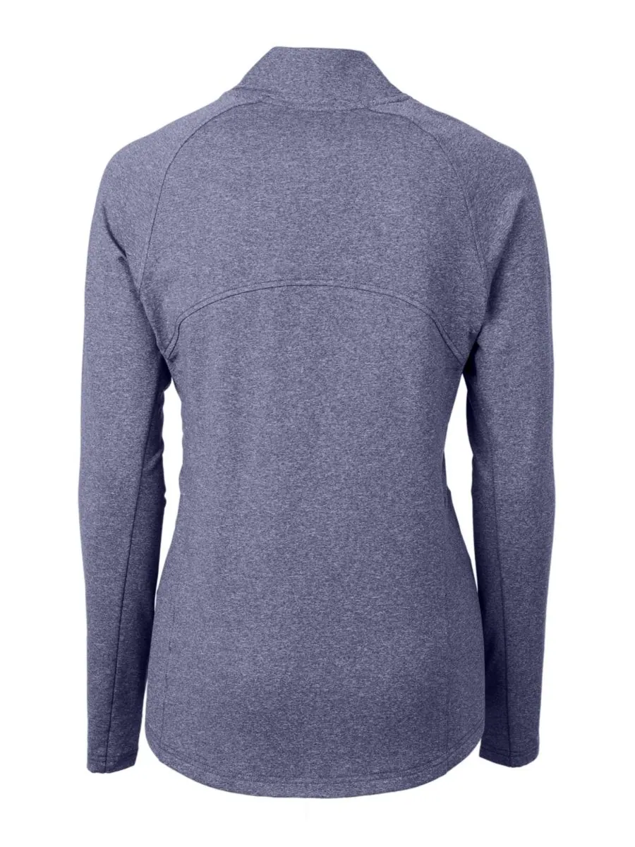 Женская трикотажная рубашка Adapt Knit Heather с длинными рукавами и застежкой-молнией Cutter & Buck — изображение 3 из 7