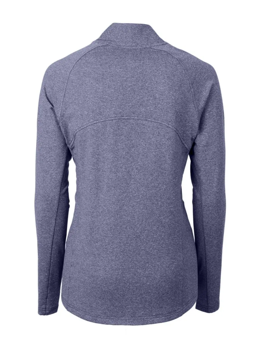 Женская трикотажная рубашка Adapt Knit Heather с длинными рукавами и застежкой-молнией Cutter & Buck — изображение 5 из 7