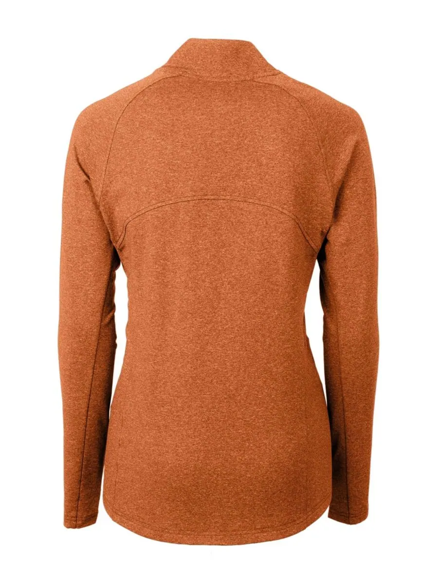 Женская трикотажная рубашка Adapt Knit Heather с длинными рукавами и застежкой-молнией Cutter & Buck — изображение 3 из 3
