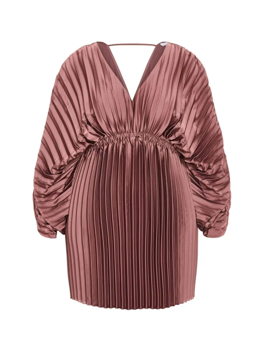 Женское платье Chloe с рукавами-гармошкой и складками CITY CHIC — изображение 3 из 4, розовый