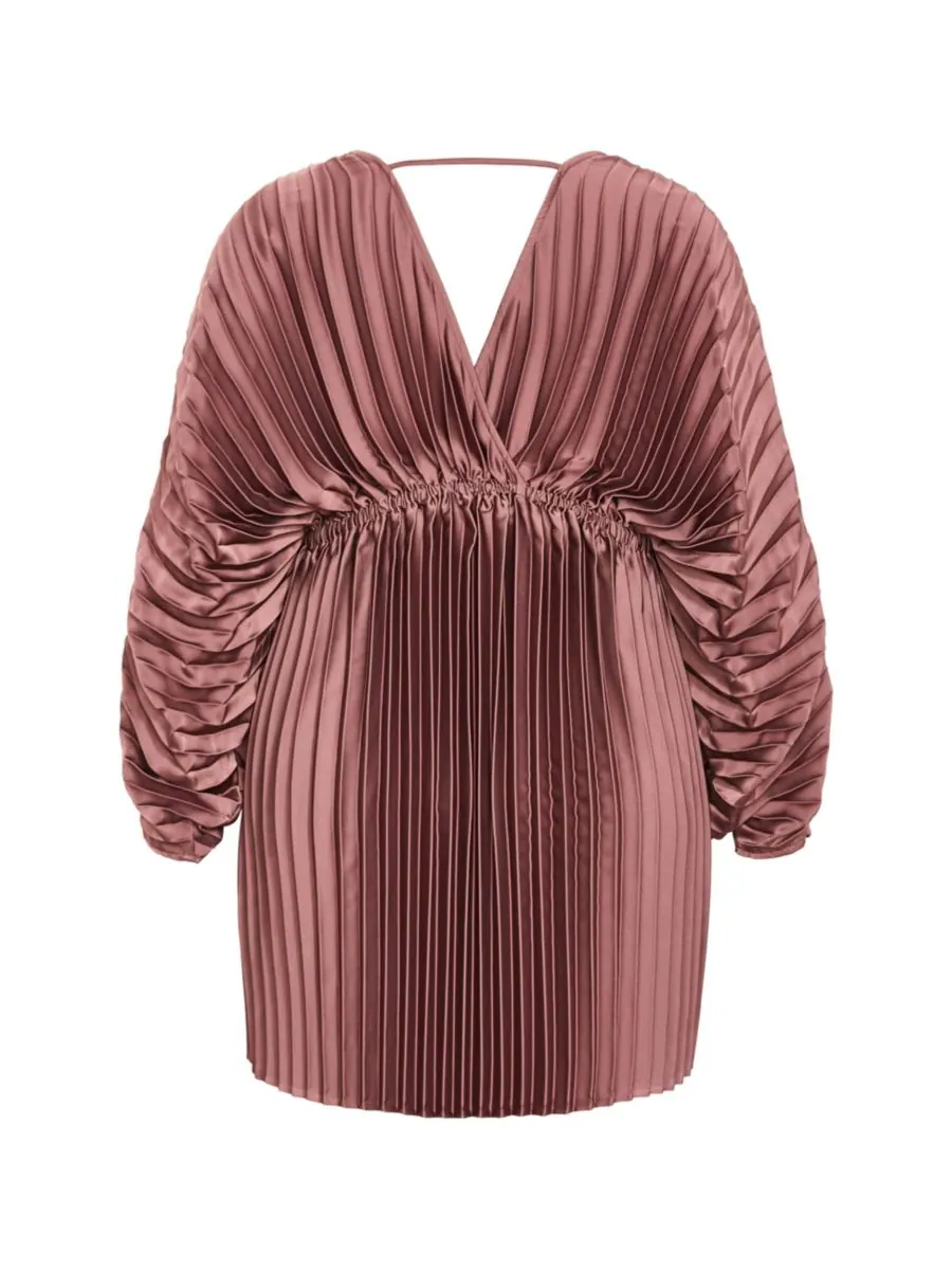 Женское платье Chloe с рукавами-гармошкой и складками CITY CHIC — изображение 4 из 4, розовый
