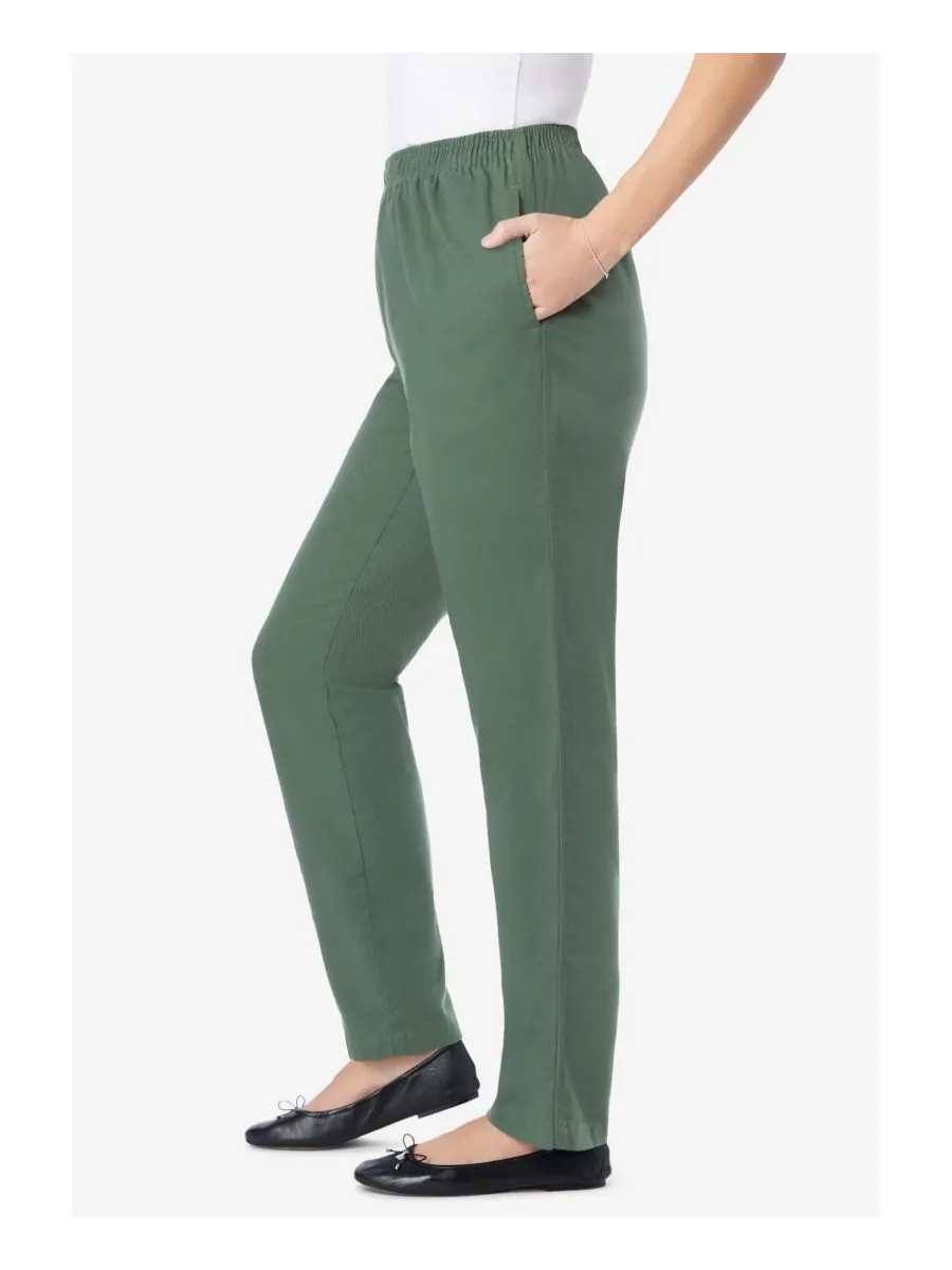 Женские джинсы Within Tall Straight-Leg из хлопка, прямого кроя, надеваются через голову — изображение 2 из 3, папоротник
