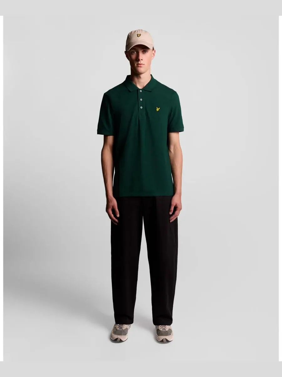 Мужская однотонная рубашка поло Lyle & Scott — изображение 2 из 6, темный зеленый