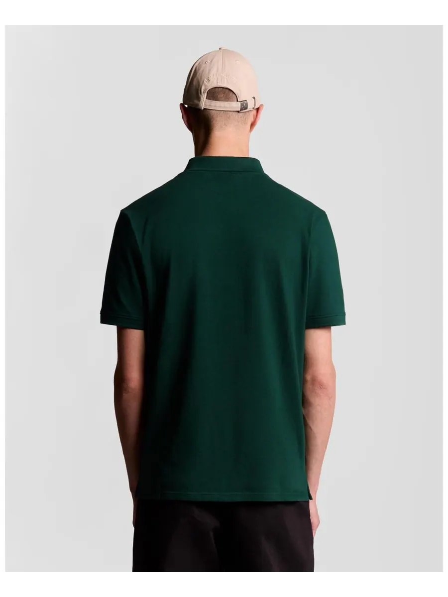 Мужская однотонная рубашка поло Lyle & Scott — изображение 3 из 6, темный зеленый