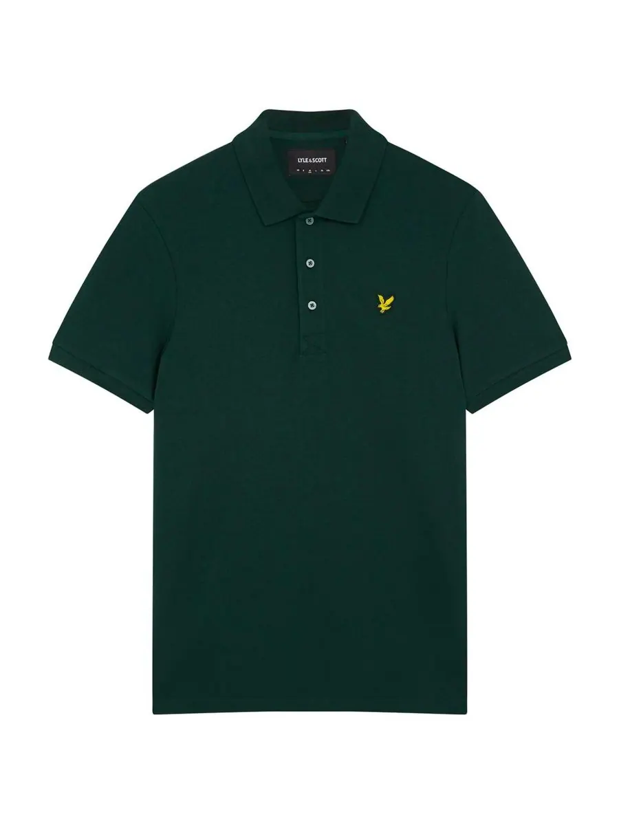 Мужская однотонная рубашка поло Lyle & Scott — изображение 4 из 6, темный зеленый