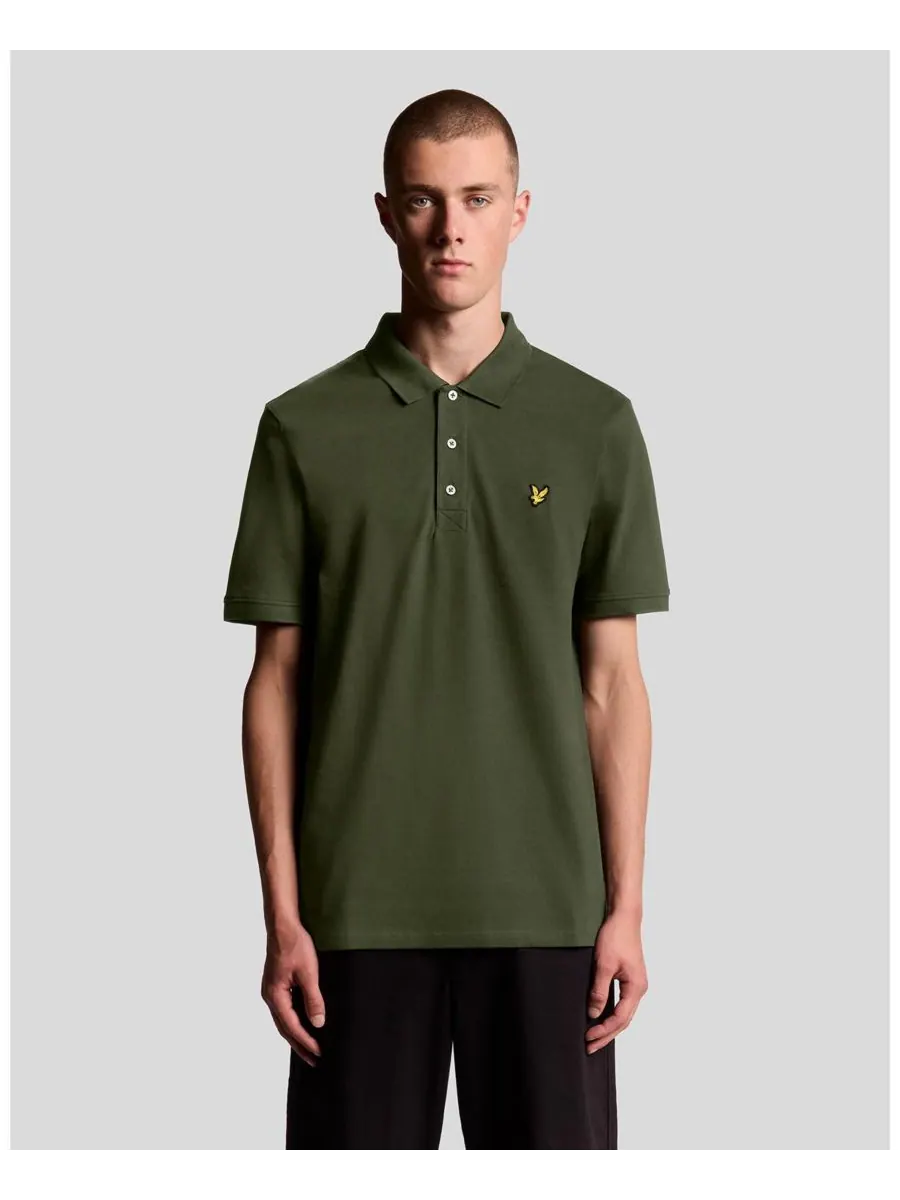 Мужская однотонная рубашка поло Lyle & Scott — изображение 1 из 6, оливковый