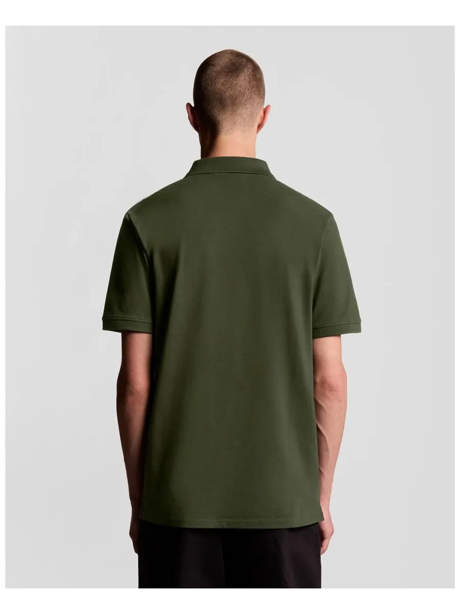 Мужская однотонная рубашка поло Lyle & Scott — изображение 2 из 6, оливковый