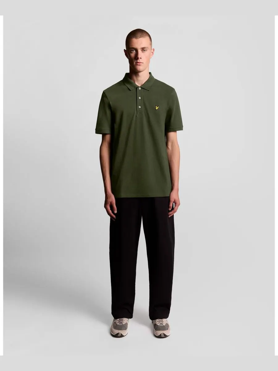 Мужская однотонная рубашка поло Lyle & Scott — изображение 3 из 6, оливковый