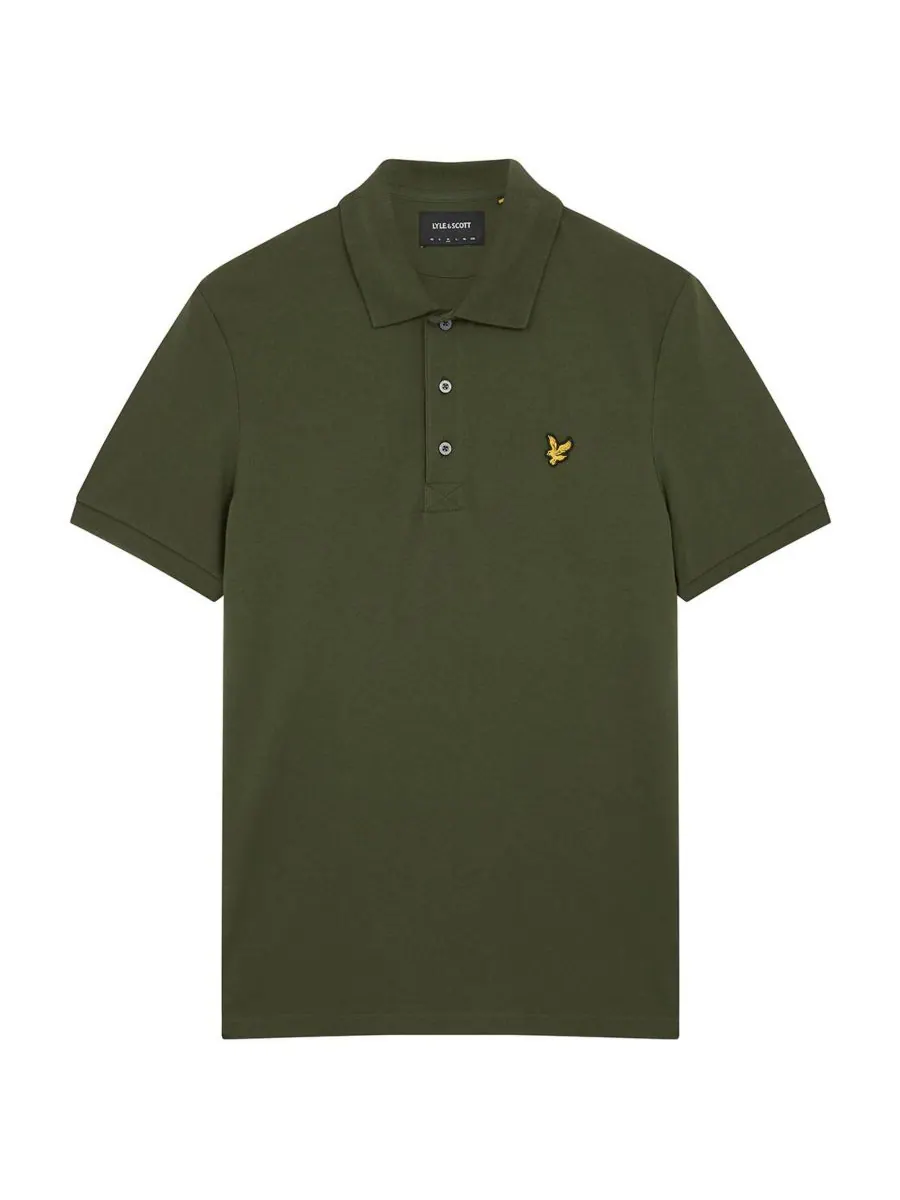 Мужская однотонная рубашка поло Lyle & Scott — изображение 4 из 6, оливковый