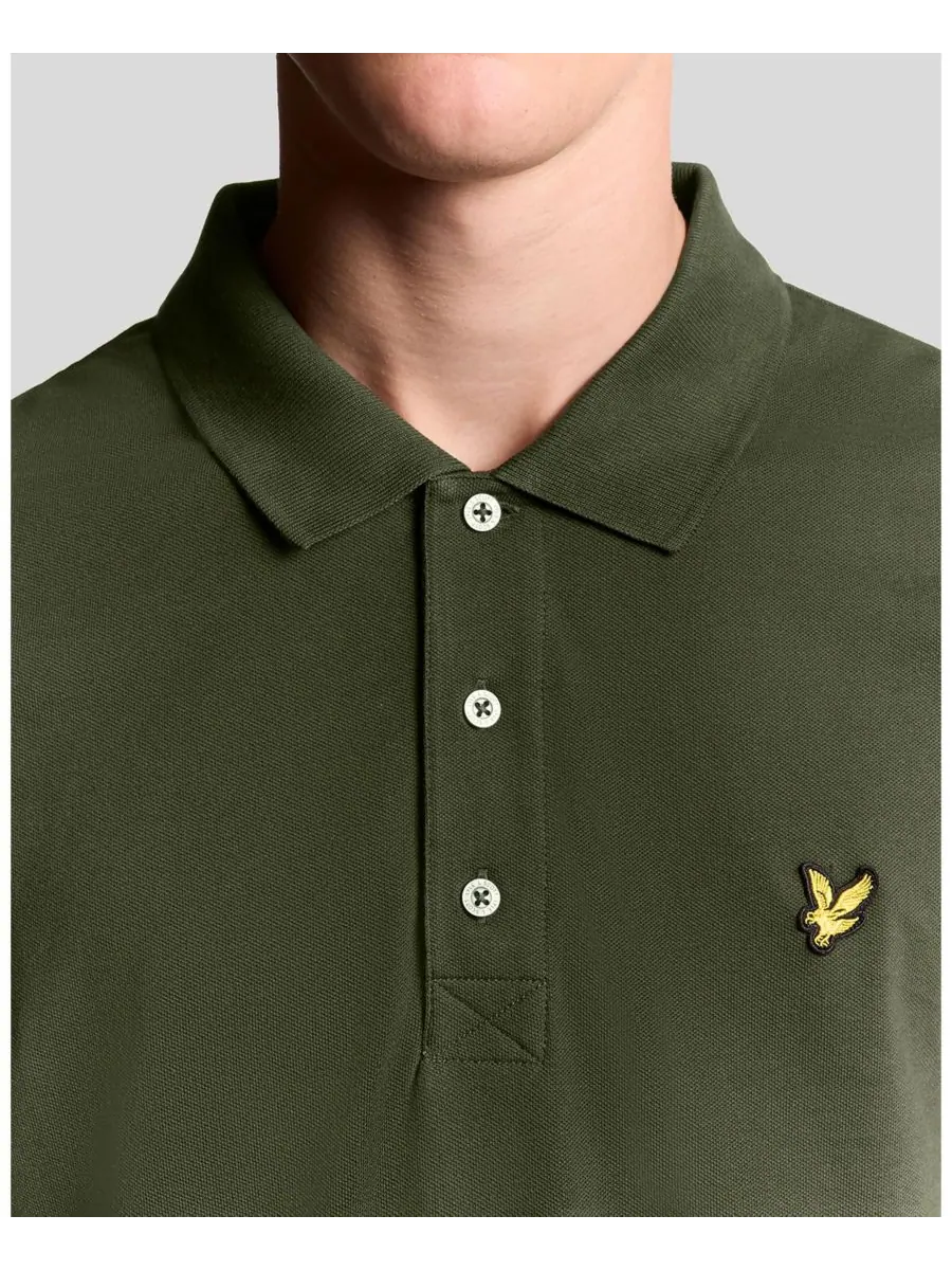 Мужская однотонная рубашка поло Lyle & Scott — изображение 5 из 6, оливковый