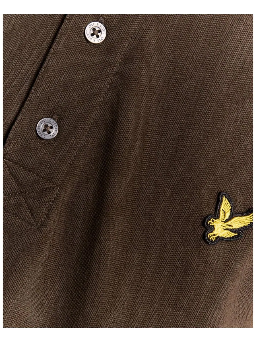 Мужская однотонная рубашка поло Lyle & Scott — изображение 6 из 6, оливковый