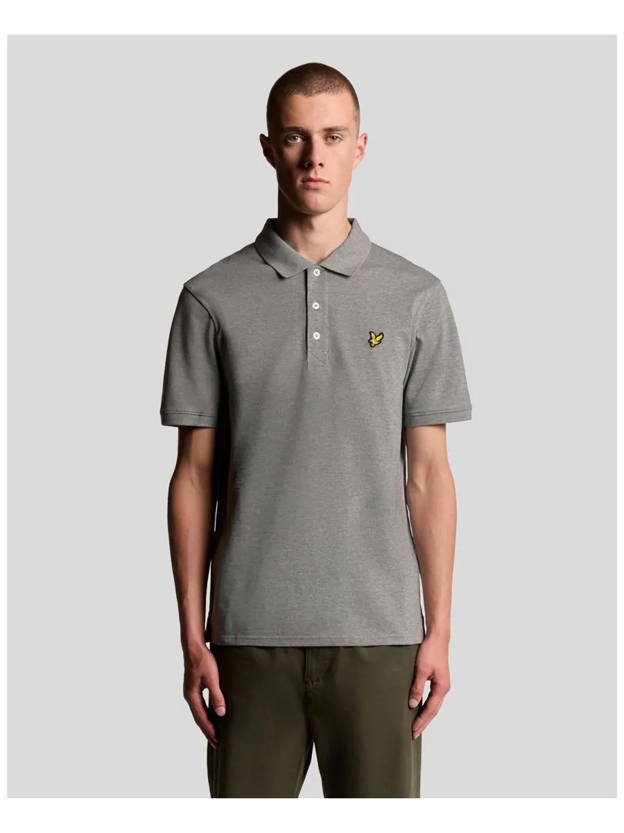 Мужская однотонная рубашка поло Lyle & Scott — серый