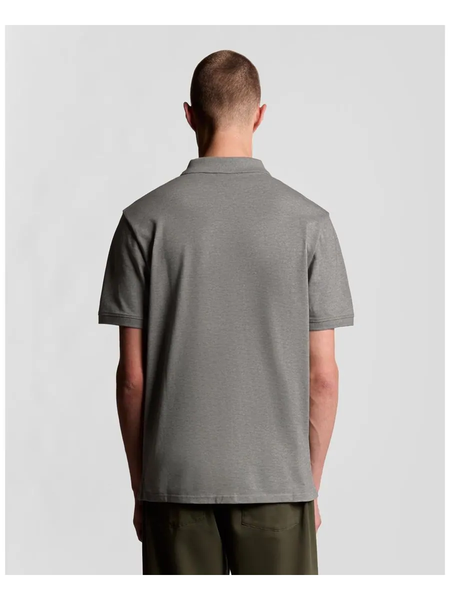Мужская однотонная рубашка поло Lyle & Scott — изображение 2 из 6, серый
