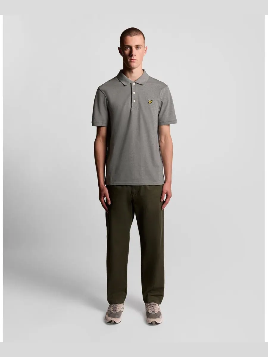 Мужская однотонная рубашка поло Lyle & Scott — изображение 3 из 6, серый
