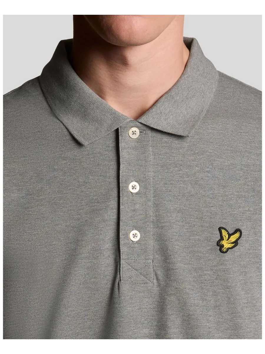 Мужская однотонная рубашка поло Lyle & Scott — изображение 4 из 6, серый