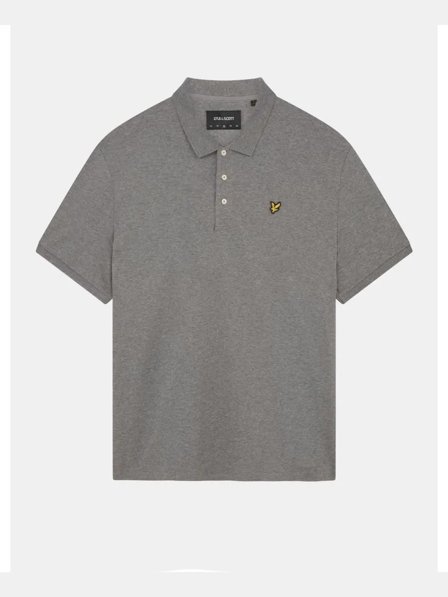 Мужская однотонная рубашка поло Lyle & Scott — изображение 6 из 6, серый