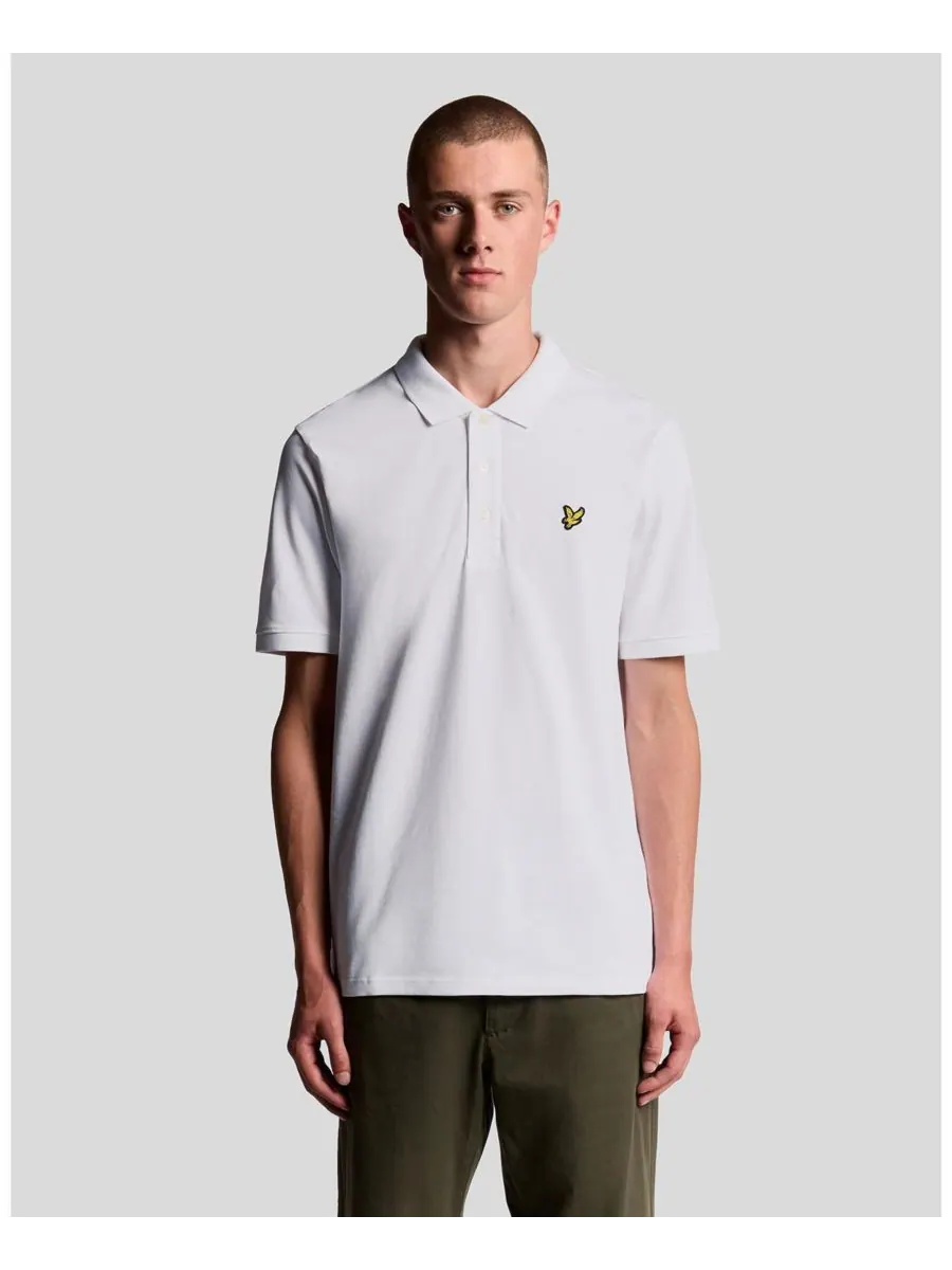 Мужская однотонная рубашка поло Lyle & Scott — изображение 1 из 6, белый
