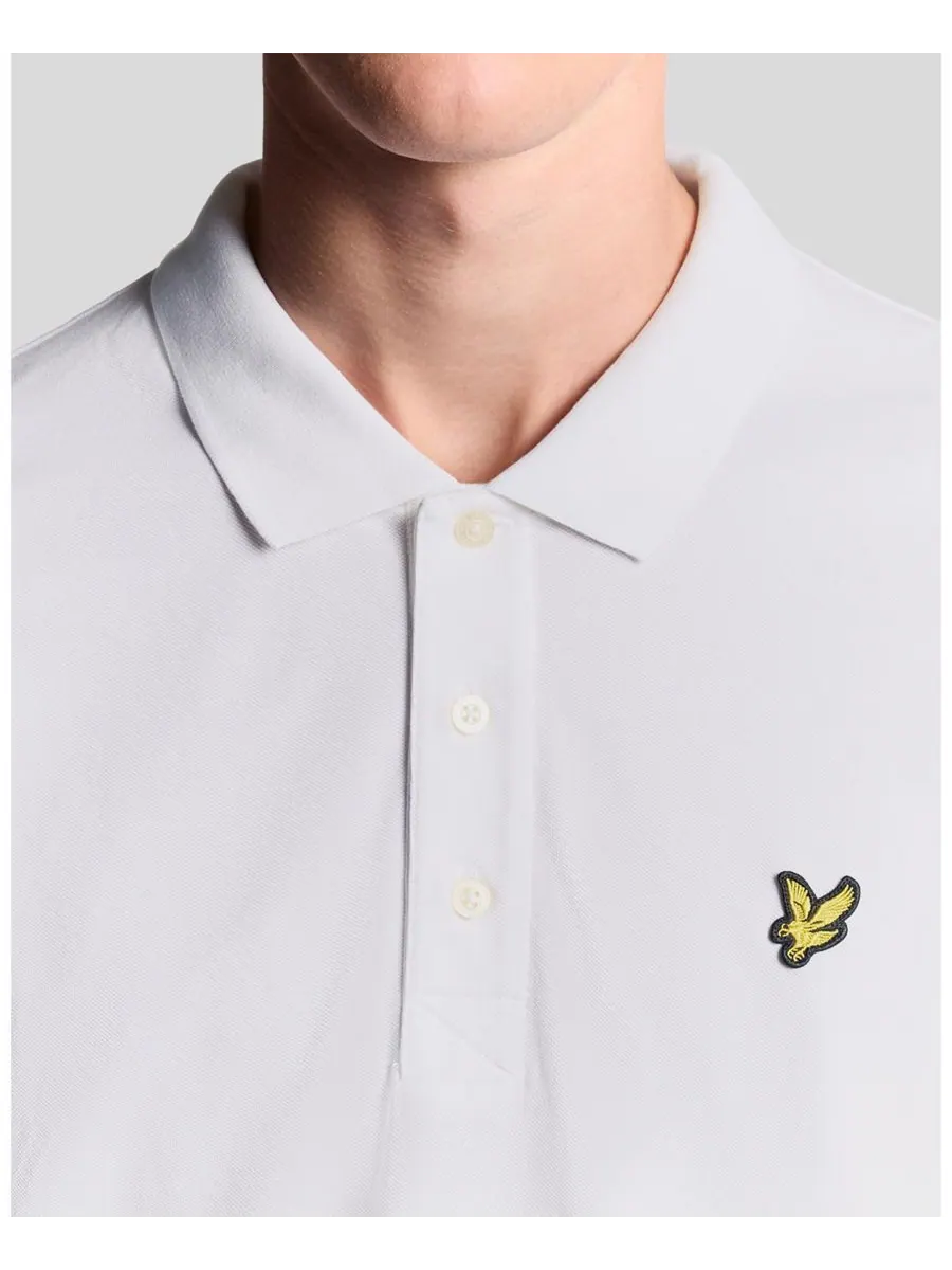 Мужская однотонная рубашка поло Lyle & Scott — изображение 4 из 6, белый
