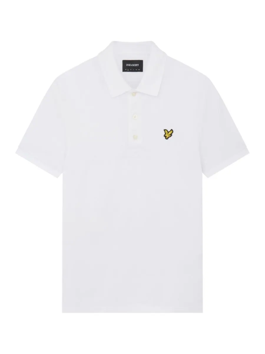 Мужская однотонная рубашка поло Lyle & Scott — изображение 6 из 6, белый