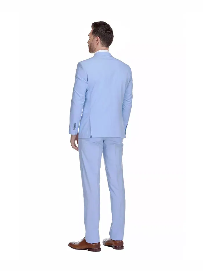 Мужской 2-х предметный эластичный костюм Slim-Fit Gino Vitale — изображение 2 из 3, синий
