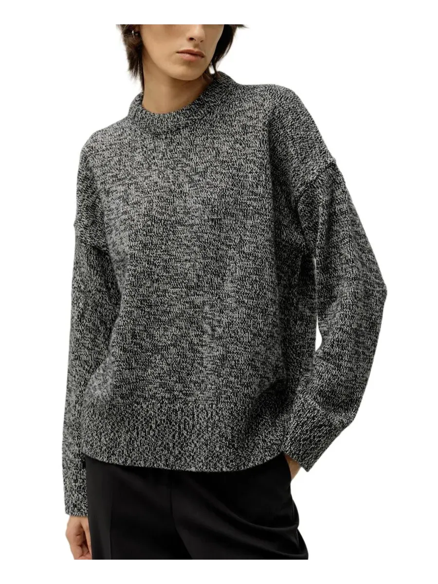 Женский объемный свитер из шерсти и кашемира с круглым вырезом LILYSILK, Marled
