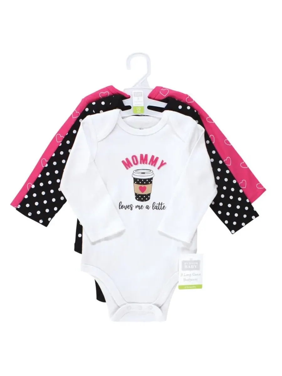 Hudson Baby Хлопковые боди с длинными рукавами, комплект из 3 штук — изображение 2 из 3, коричневый