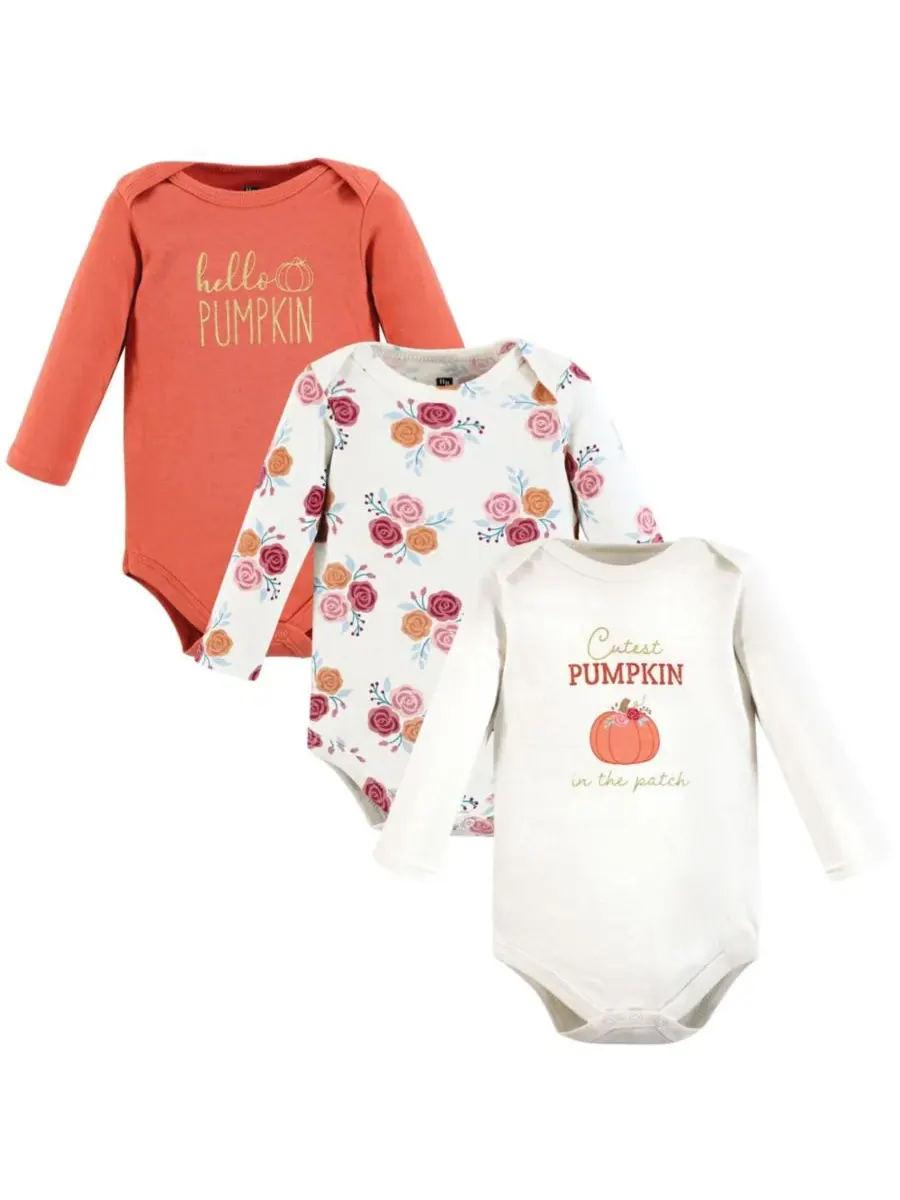 Hudson Baby Хлопковые боди с длинными рукавами, комплект из 3 штук — изображение 1 из 3, коричневый