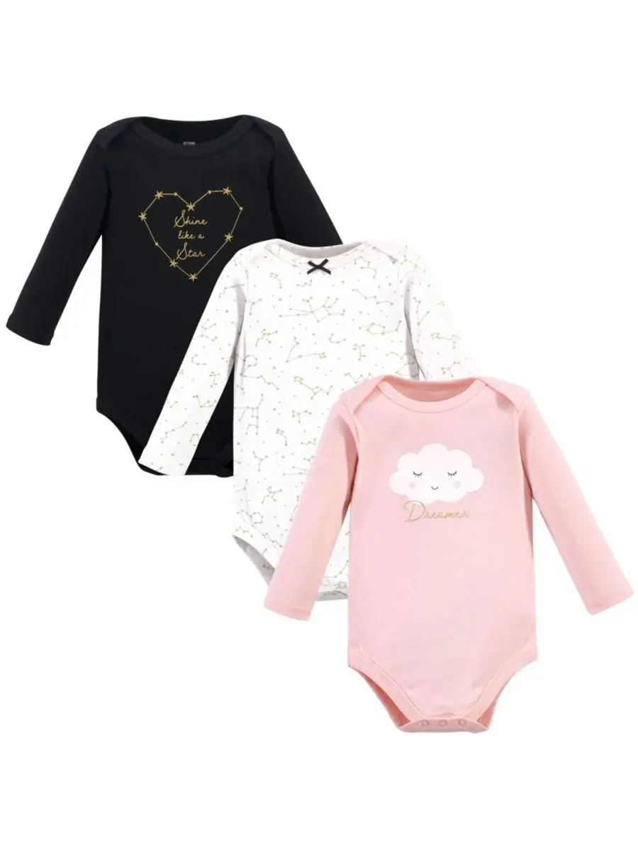 Hudson Baby Хлопковые боди с длинными рукавами, комплект из 3 штук — изображение 1 из 3, коричневый