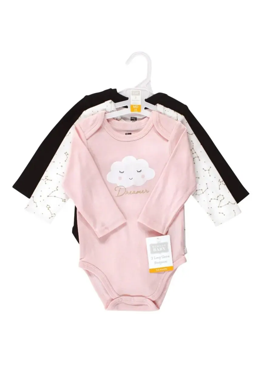 Hudson Baby Хлопковые боди с длинными рукавами, комплект из 3 штук — изображение 2 из 3, коричневый