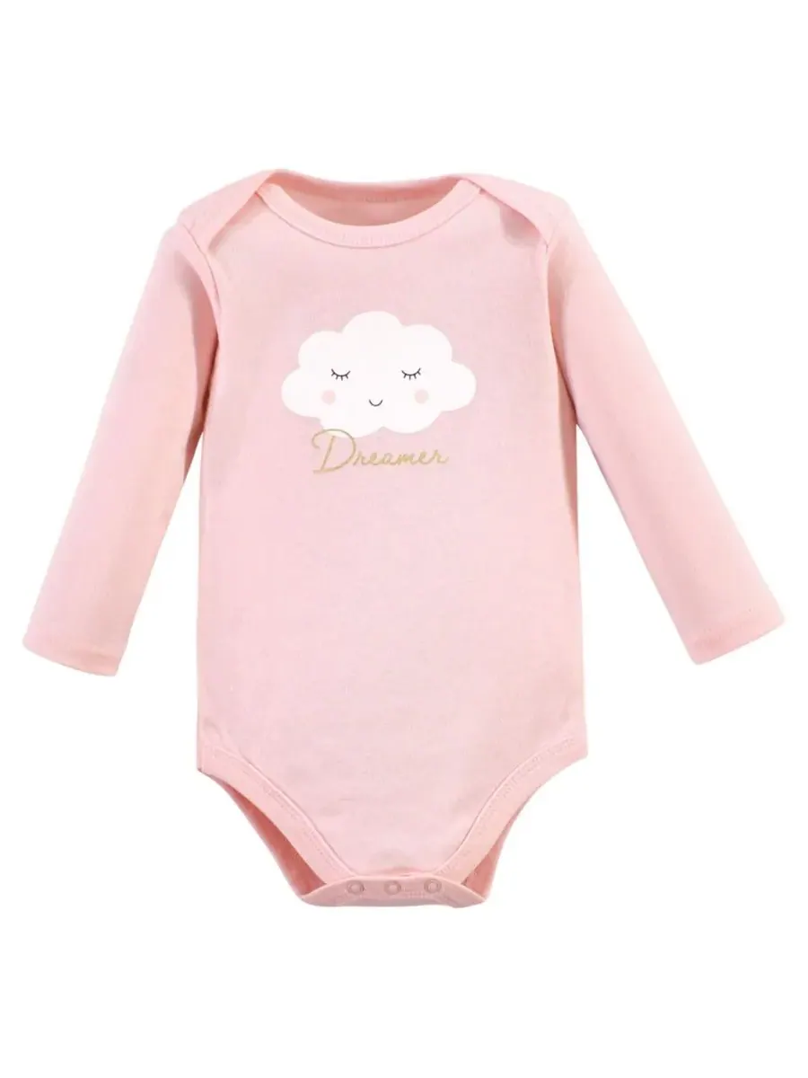 Hudson Baby Хлопковые боди с длинными рукавами, комплект из 3 штук — изображение 3 из 3, коричневый