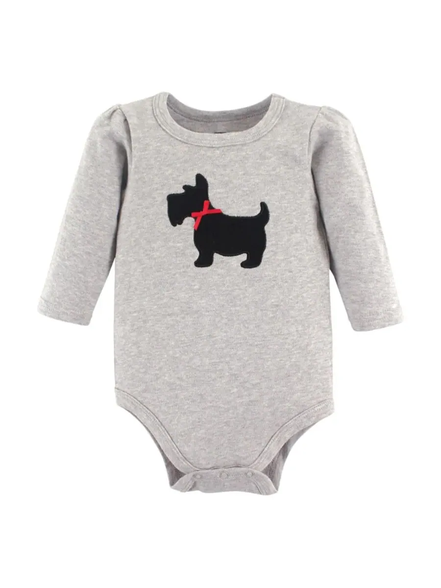 Hudson Baby Хлопковые боди с длинными рукавами, комплект из 3 штук — изображение 2 из 3, коричневый