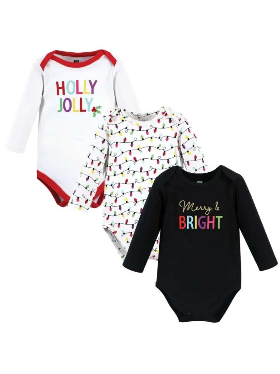 Hudson Baby Хлопковые боди с длинными рукавами, комплект из 3 штук — изображение 1 из 5, коричневый