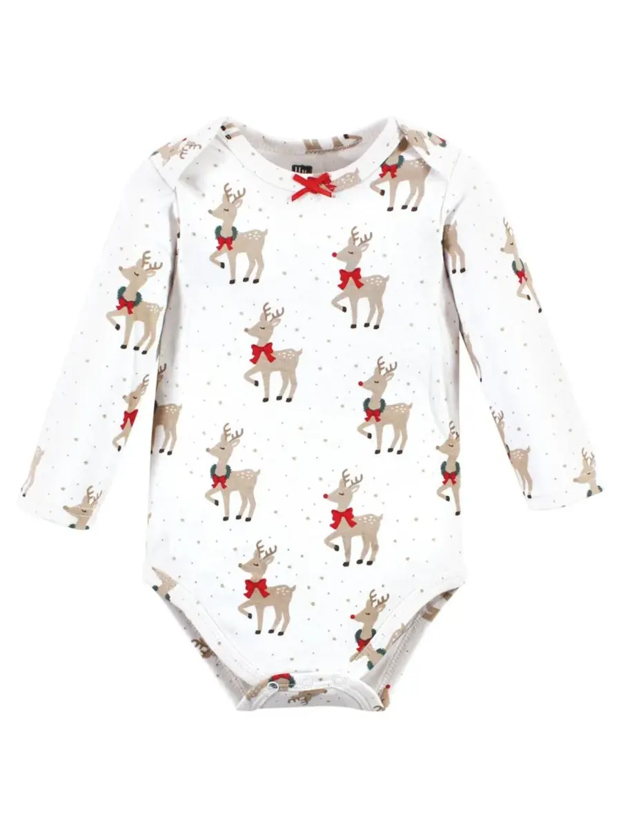 Hudson Baby Хлопковые боди с длинными рукавами, комплект из 3 штук — изображение 3 из 5, коричневый