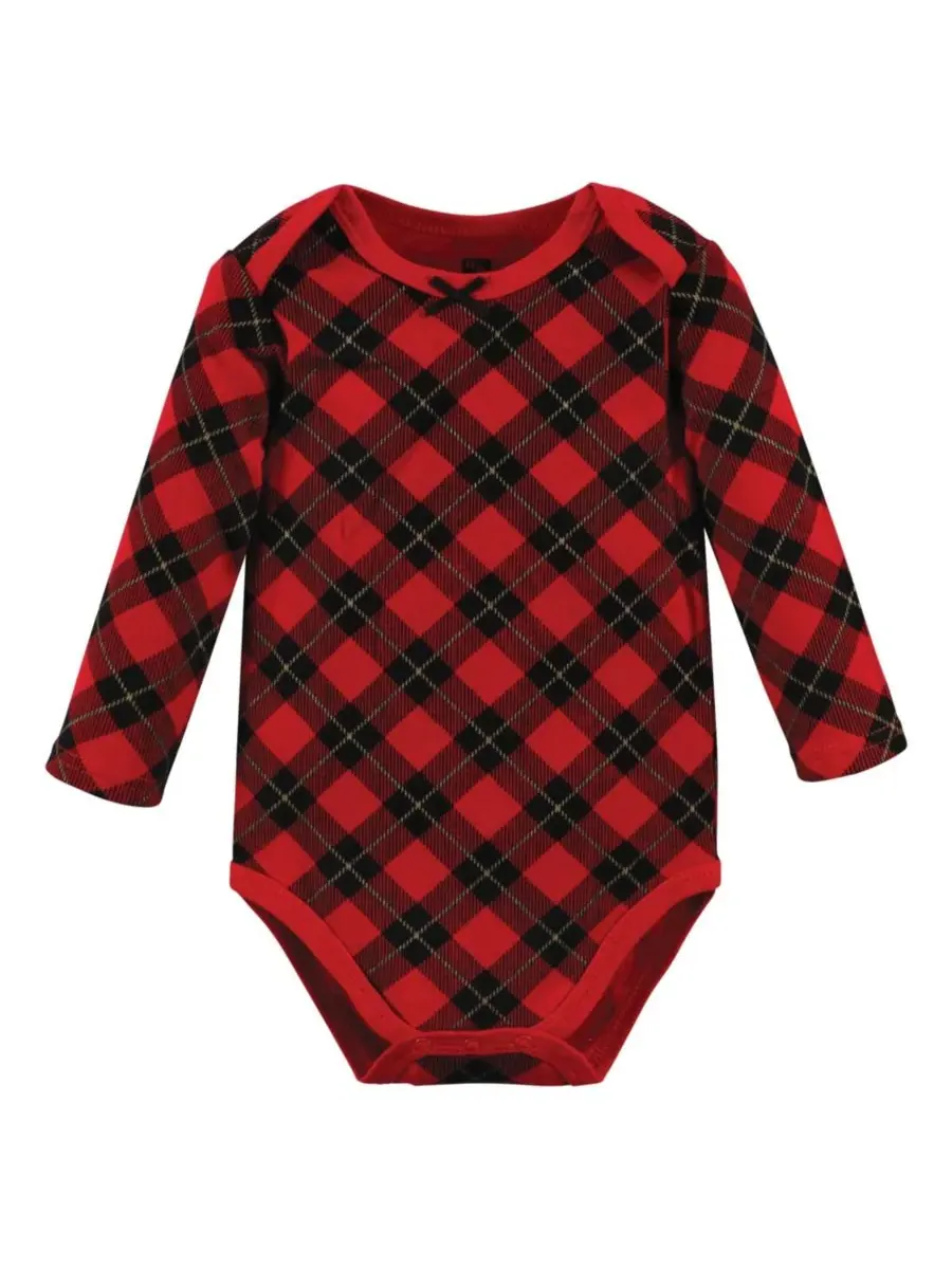 Hudson Baby Хлопковые боди с длинными рукавами, комплект из 3 штук — изображение 4 из 5, коричневый