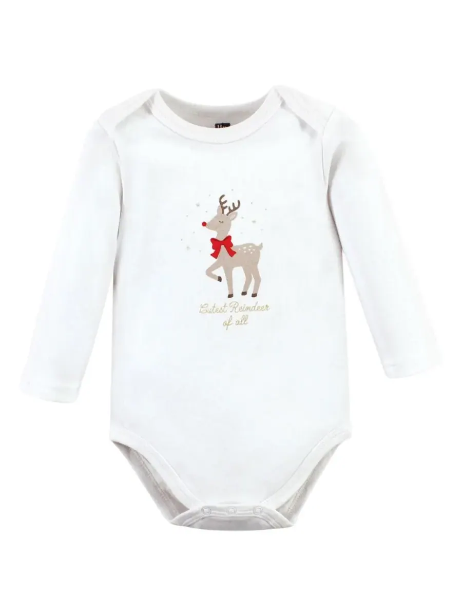 Hudson Baby Хлопковые боди с длинными рукавами, комплект из 3 штук — изображение 5 из 5, коричневый