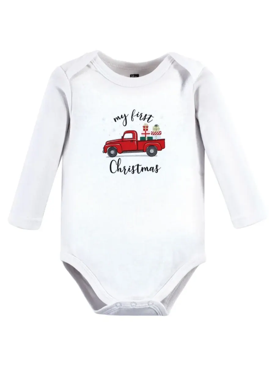 Hudson Baby Хлопковые боди с длинными рукавами, комплект из 3 штук — изображение 2 из 5, коричневый