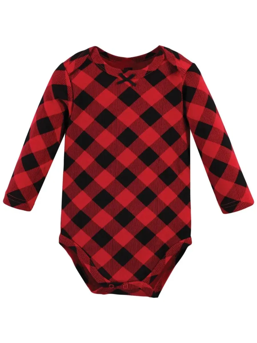 Hudson Baby Хлопковые боди с длинными рукавами, комплект из 3 штук — изображение 3 из 5, коричневый