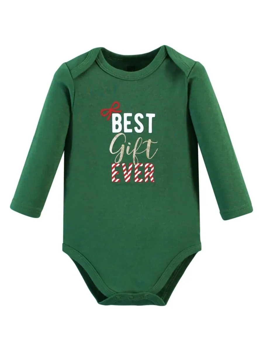 Hudson Baby Хлопковые боди с длинными рукавами, комплект из 3 штук — изображение 4 из 5, коричневый