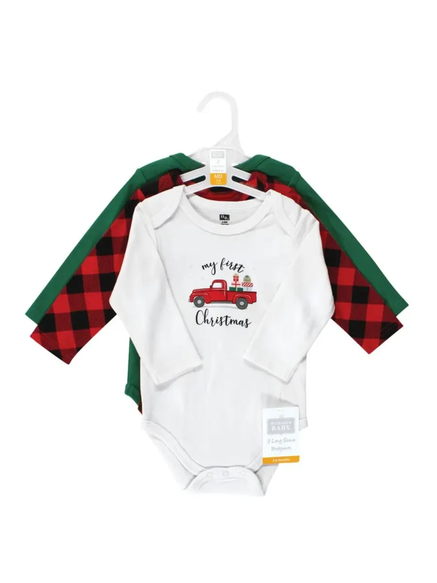 Hudson Baby Хлопковые боди с длинными рукавами, комплект из 3 штук — изображение 5 из 5, коричневый