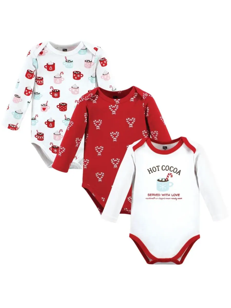 Hudson Baby Хлопковые боди с длинными рукавами, комплект из 3 штук — изображение 1 из 5, коричневый