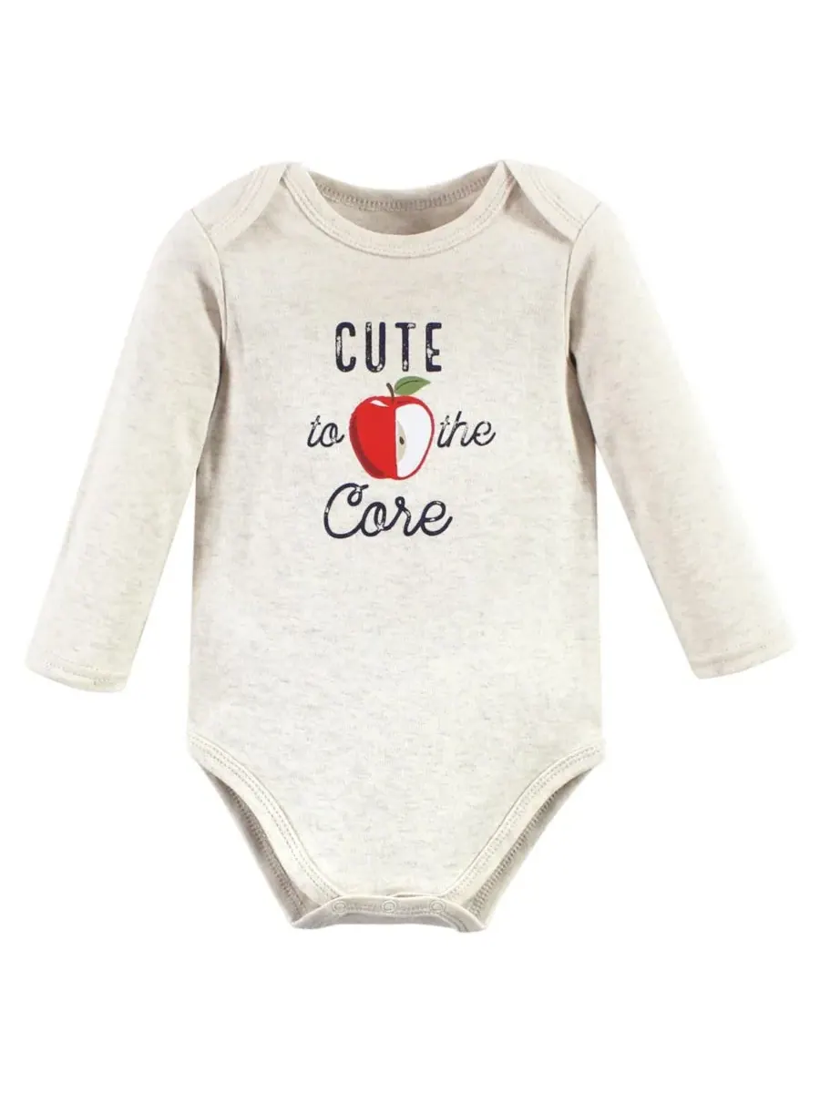 Hudson Baby Хлопковые боди с длинными рукавами, комплект из 3 штук — изображение 3 из 3, яблочный