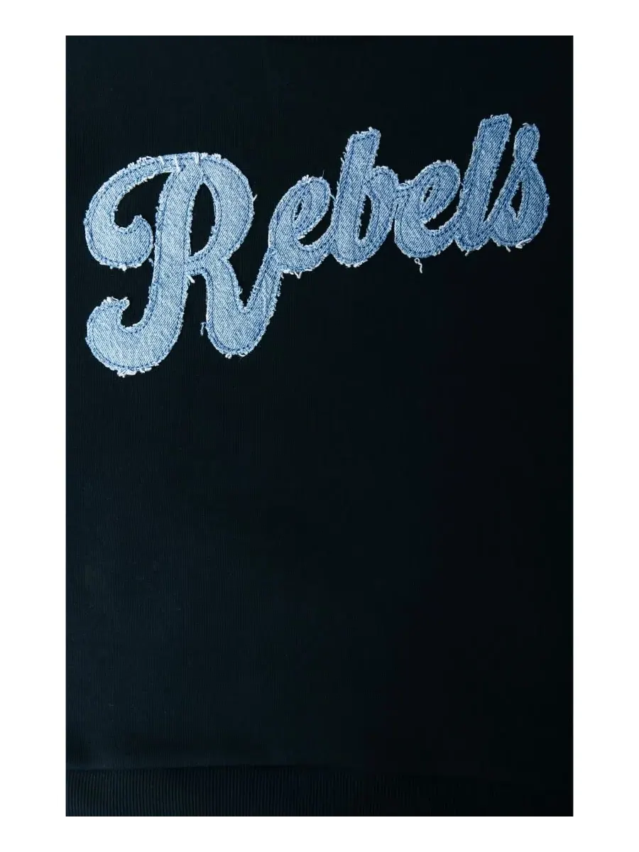 Женская джинсовая толстовка с нашивками, свободного кроя Colourful Rebel — изображение 4 из 4, черный