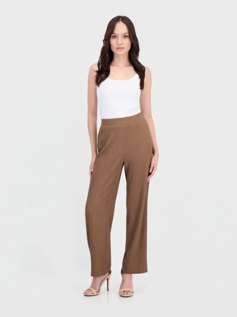Укороченные трикотажные брюки с текстурированной поверхностью Anne Klein Essentials — бежевый