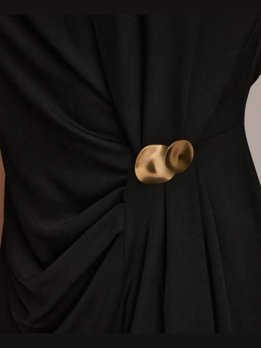Женская блузка без рукавов с V-образным вырезом Donna Karan New York — изображение 4 из 5, черный